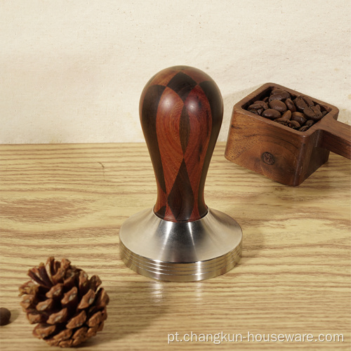 Maçaneta de madeira de alta qualidade barista compactador de café